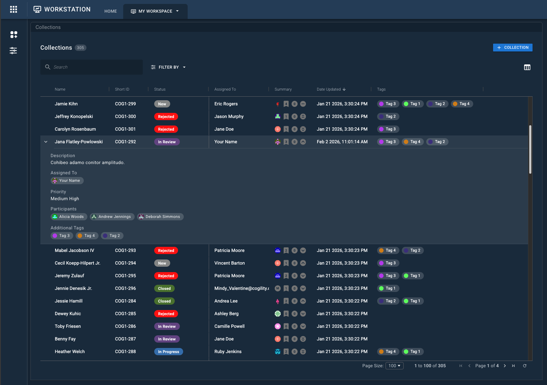 The collections widget